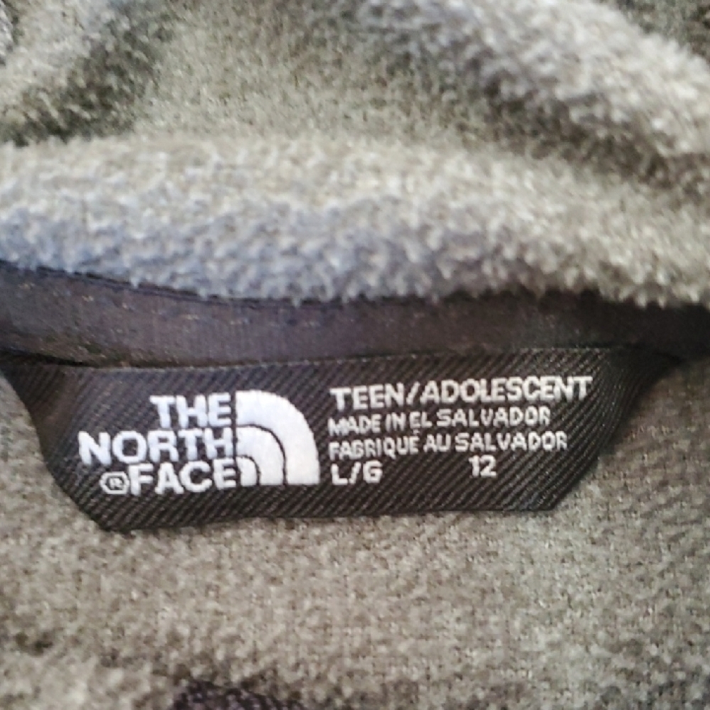 The North Face Teens Charcoal Fleece Hoodie Large Size 12 - Picture 3 of 7